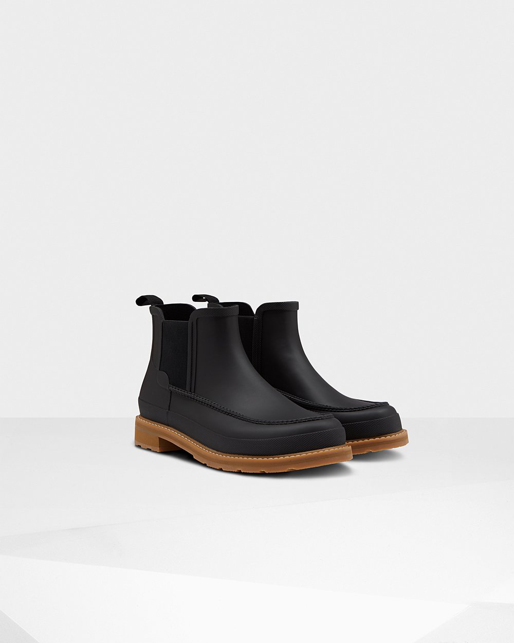 Mens Chelsea Boots - Hunter Original Moc Toe (14IMNQFUO) - Black